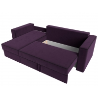 Угловой диван Принстон (велюр фиолетовый чёрный) - Изображение 3